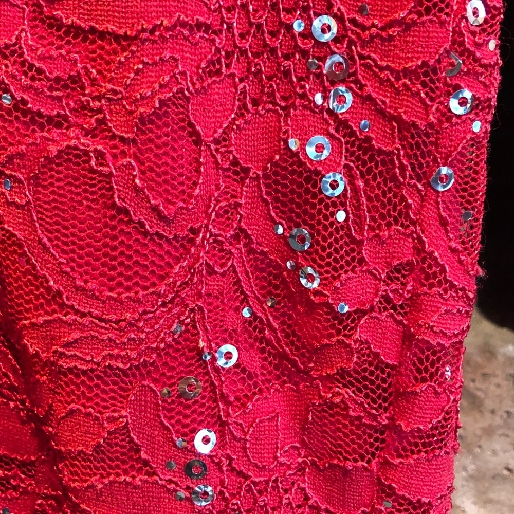Ruby Rox Red Dress with Sequins - Picture 6 of 13